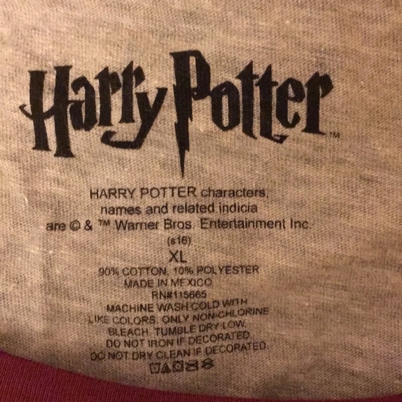 Harry Potter Gryffindor tee shirt 3/4 sleeve - Picture 2 of 2